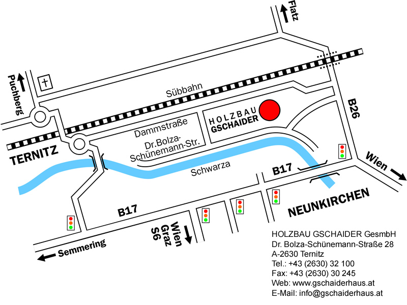 Kontakt Anfahrtsplan Holzbau Gschaider Neunkirchen